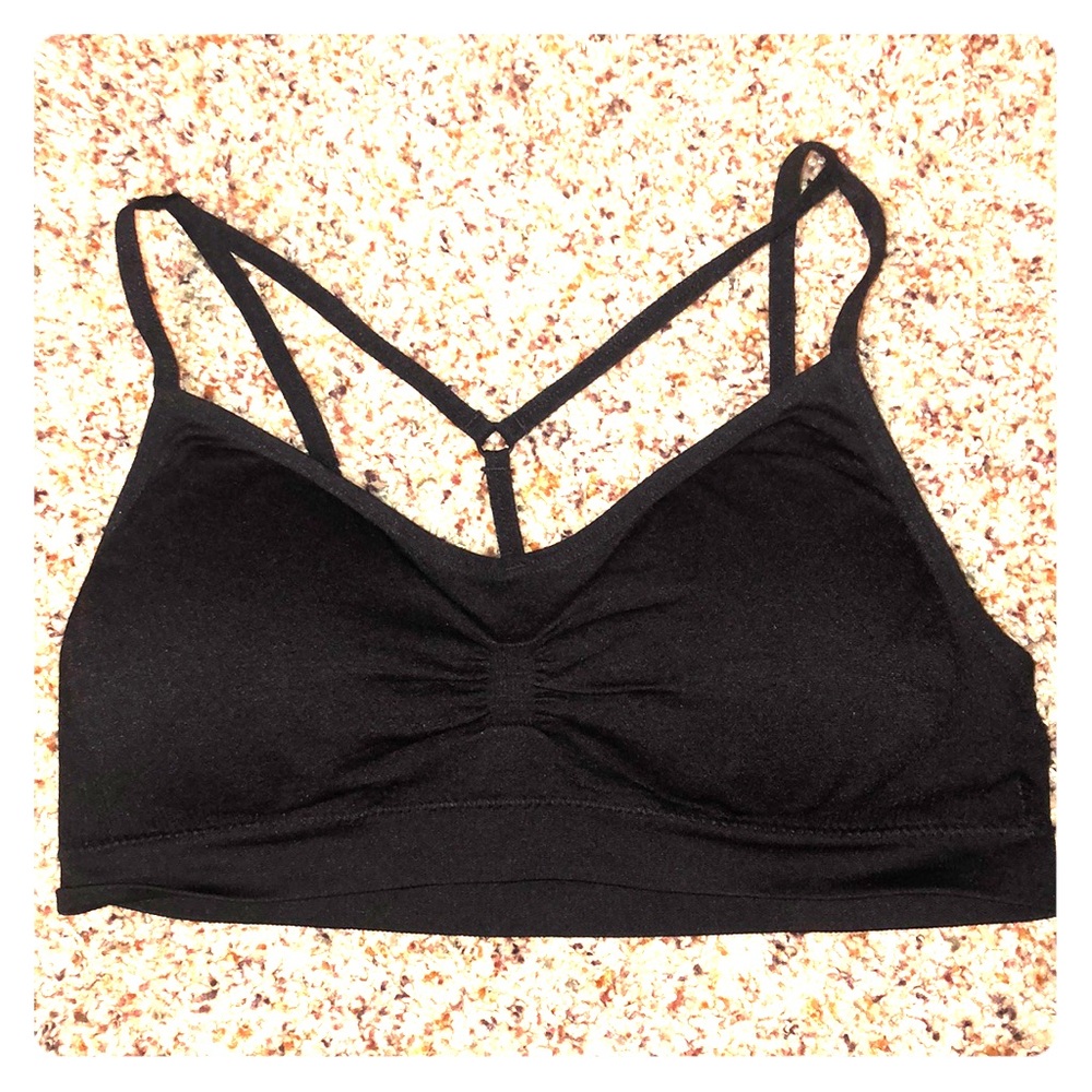 Black padded strappy bra